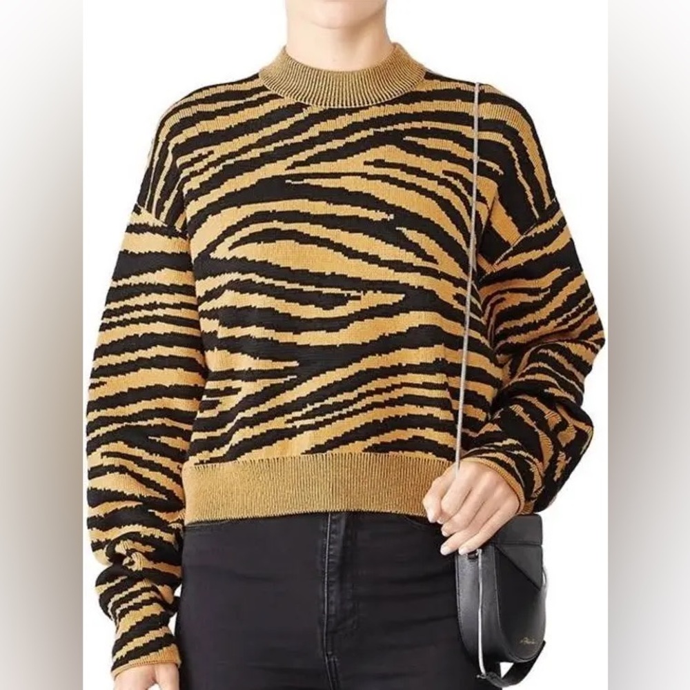 Proenza Schouler tiger knit sweatshirt - Black & Tan